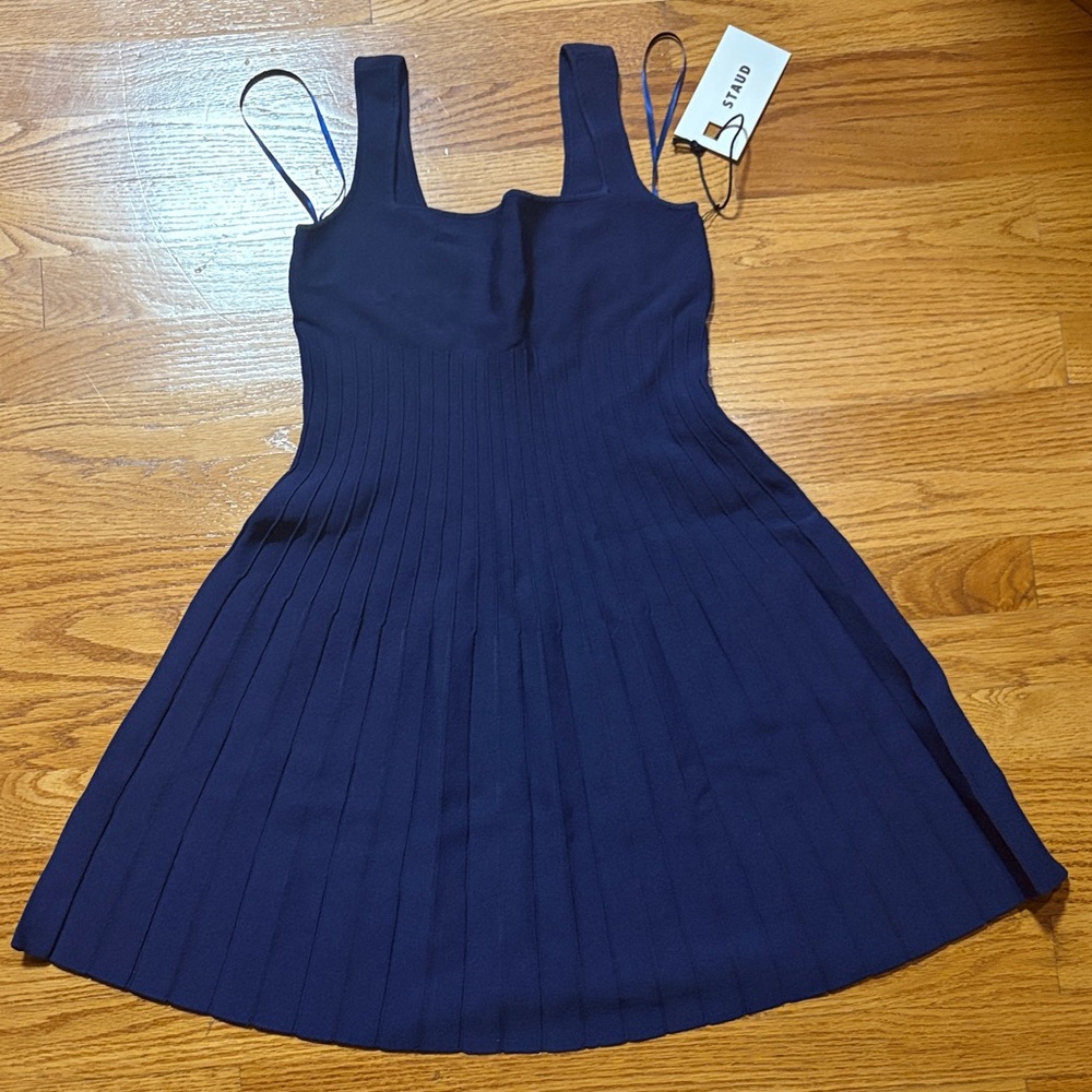 STAUD Navy Sleeveless Dress